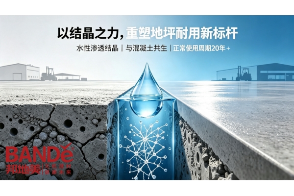 BANDě邦地美®水晶地坪液体硬化剂： 以结晶之力，重塑地坪耐用新标杆